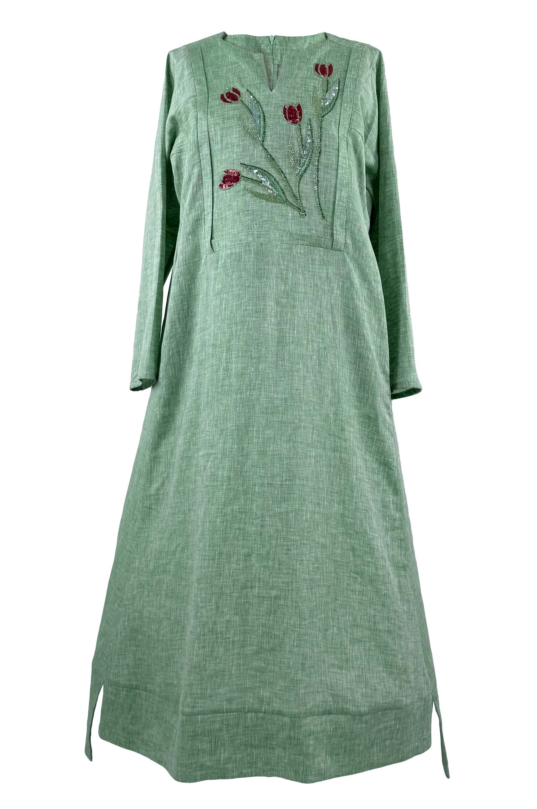 Linen floral jalaba