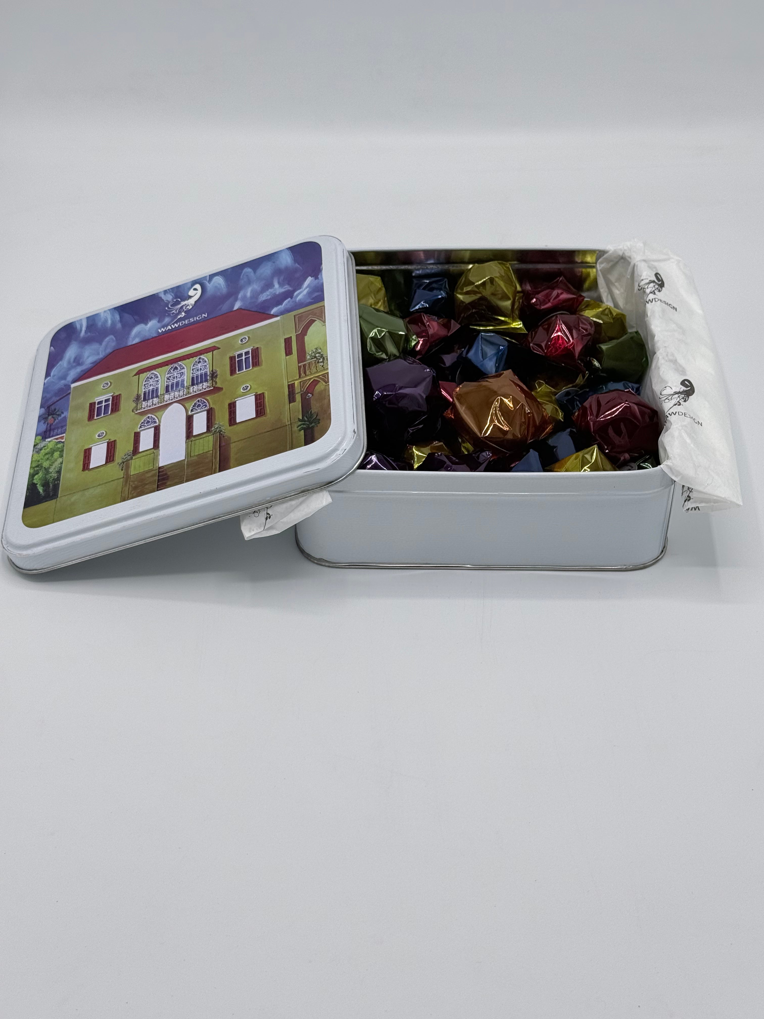 Lebanese houses tin chocolate box