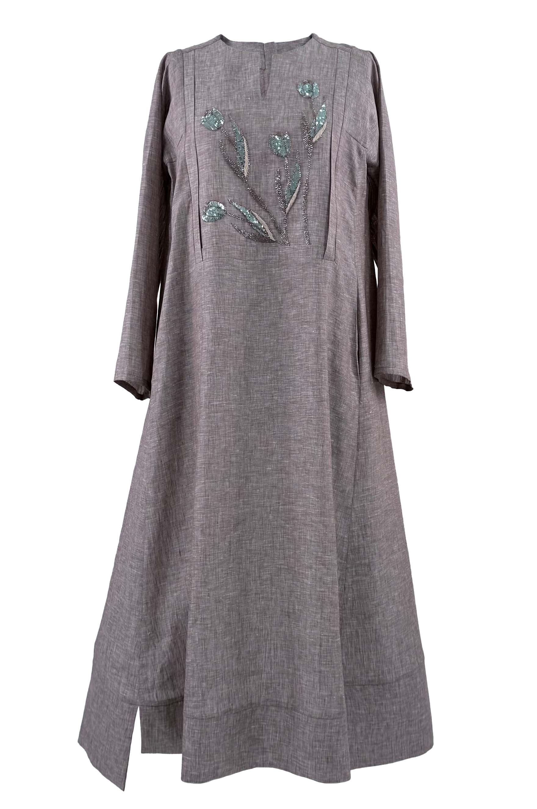Linen floral jalaba