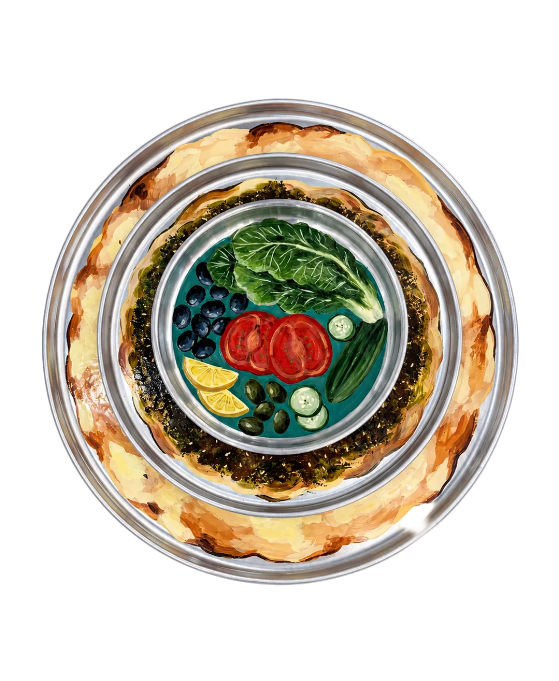 Lebanese Manakish Trays set
