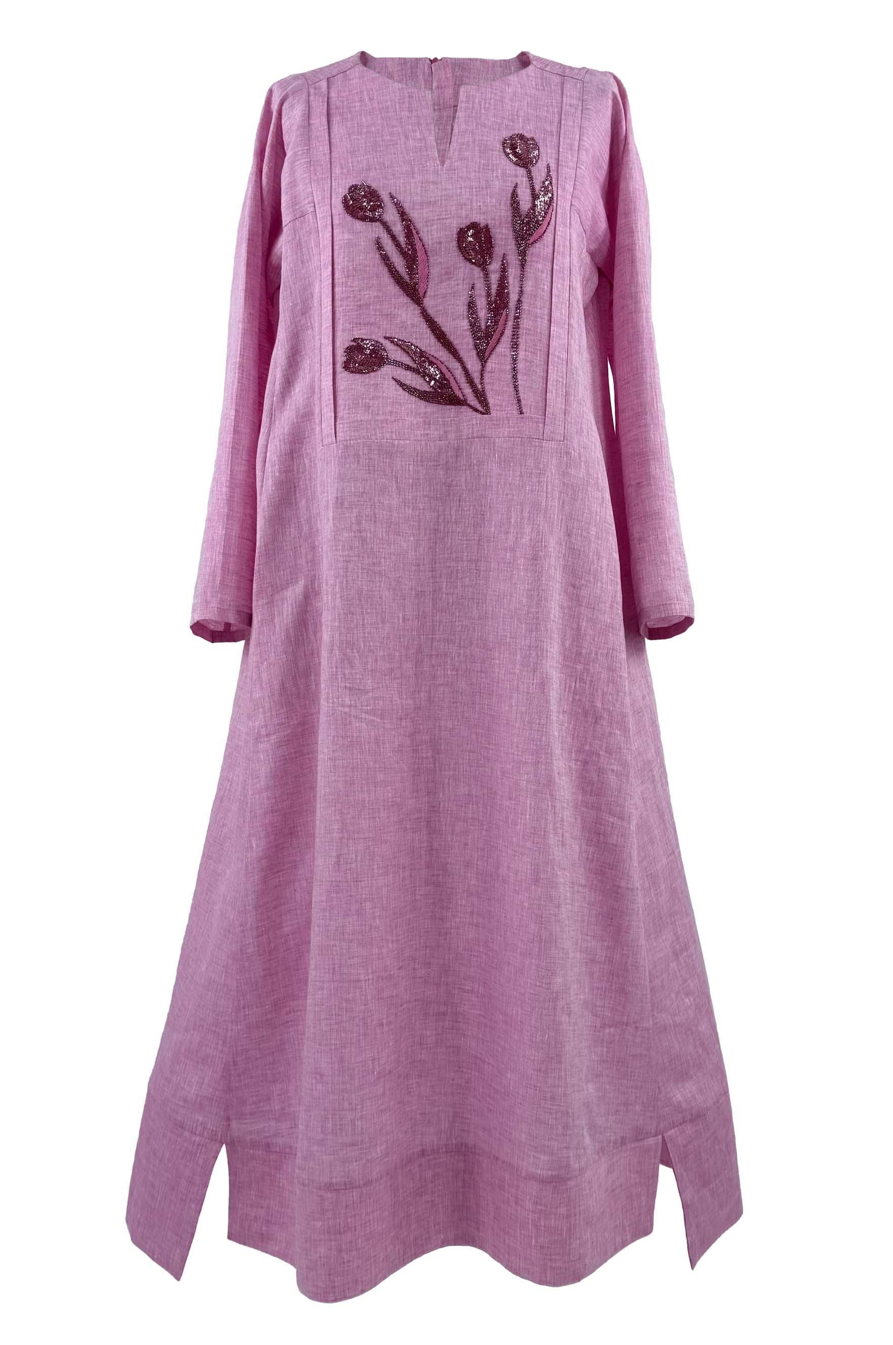 Linen floral jalaba