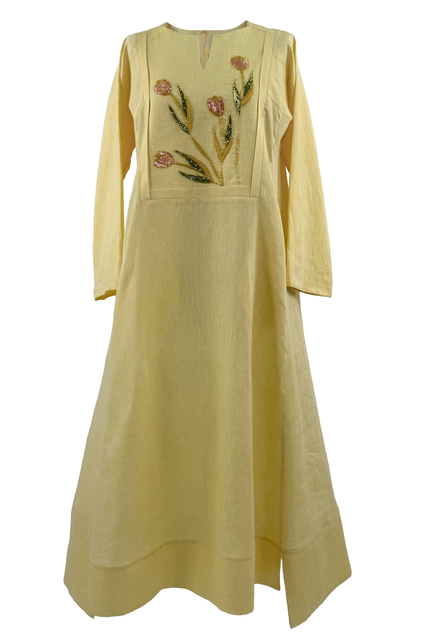 Linen floral jalaba
